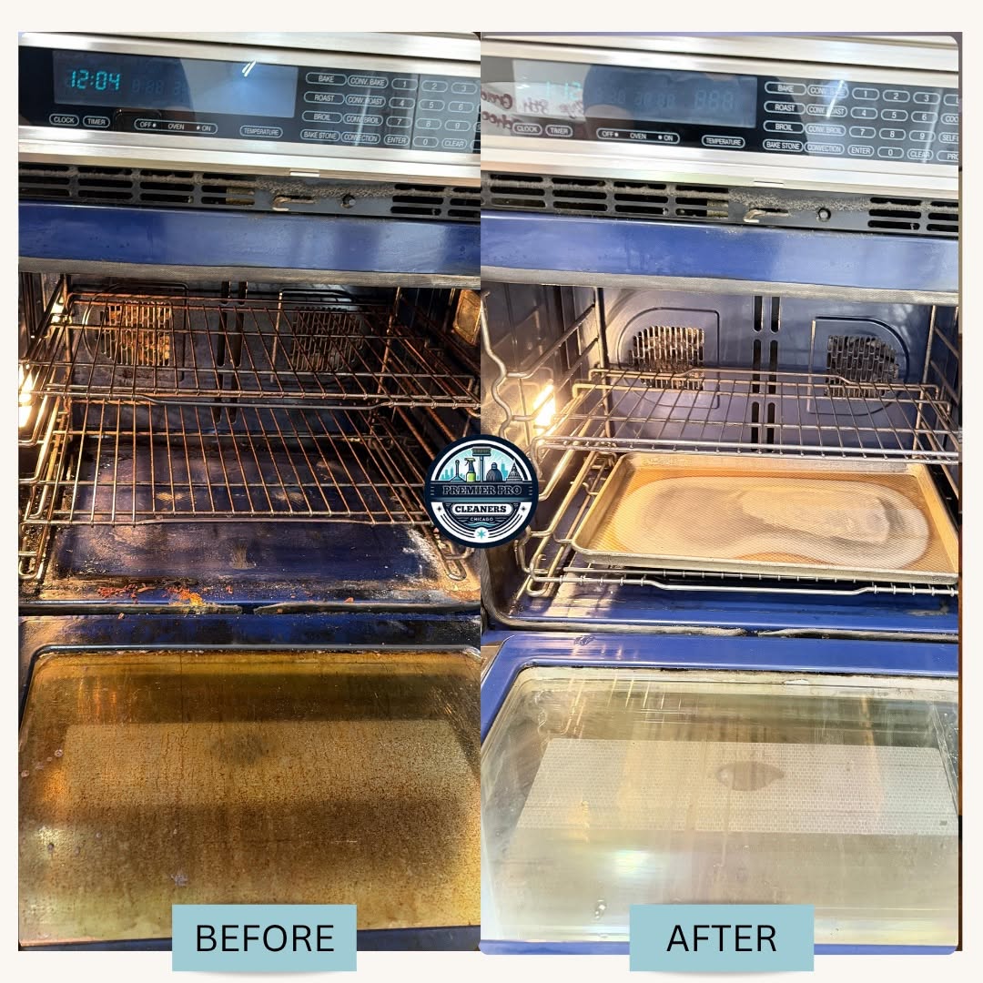Before and after oven deep cleaning service in Chicago IL