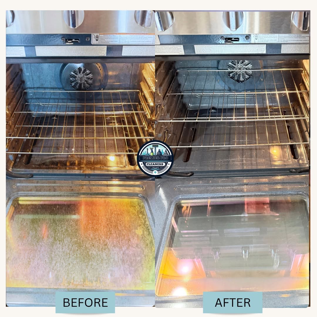 Before and after oven interior deep cleaning in Orland Park IL