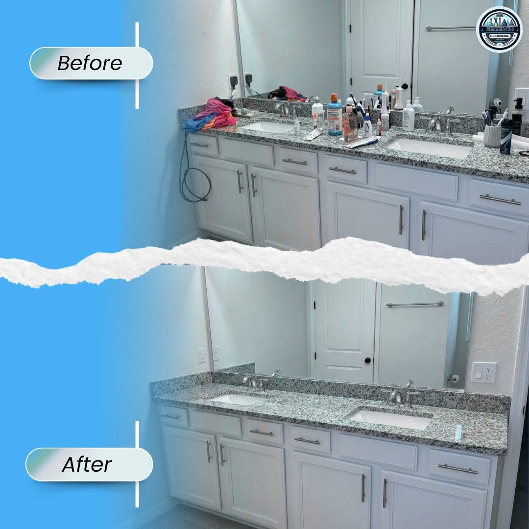 Before and after bathroom vanity cleaning in Chicago IL